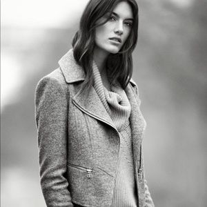 Grey wool Moto Jacket by Ann Taylor